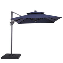 Load image into Gallery viewer, Xico 8 Ft Square Umbrella w/ Double Top w/ LED Light + 37" Large Base
