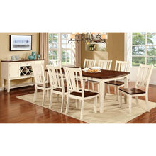 Load image into Gallery viewer, DOVER Vintage White/Cherry Dining Table w/ 18" Leaf
