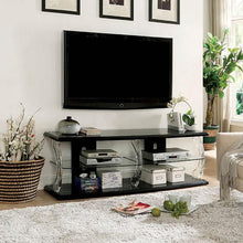 Load image into Gallery viewer, Ernst Black/Clear 60" TV Stand

