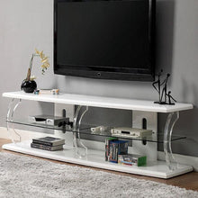 Load image into Gallery viewer, Ernst White/Clear 60" TV Stand
