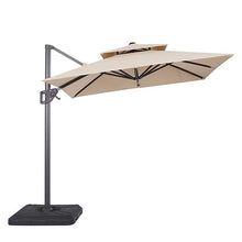Load image into Gallery viewer, Fida 8 Ft Square Umbrella w/ Double Top + 37" Large Base

