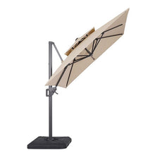 Load image into Gallery viewer, Fida 8 Ft Square Umbrella w/ Double Top + 37" Large Base
