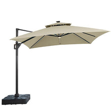 Load image into Gallery viewer, Sano 10 Ft Square Umbrella w/ Double Top w/ LED Light + 37" Large Base
