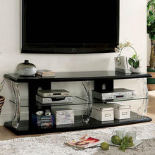 Load image into Gallery viewer, Ernst Black/Clear 60" TV Stand
