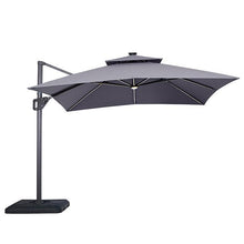 Load image into Gallery viewer, Sano 10 Ft Square Umbrella w/ Double Top w/ LED Light + 37" Large Base
