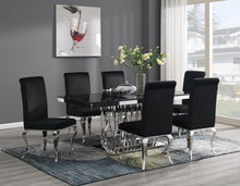 Load image into Gallery viewer, Dining Table (Black Marble) &amp; 6 Black Velvet Chairs
