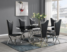 Load image into Gallery viewer, Dining Table (Black Marble) &amp; 6 Black Leather Chairs
