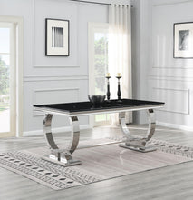 Load image into Gallery viewer, Dining Table (Black Marble) &amp; 6 Black Leather Chairs
