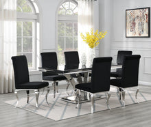Load image into Gallery viewer, G-083-T-BLACK Dining Table Black Marble-4 Velvet Chairs
