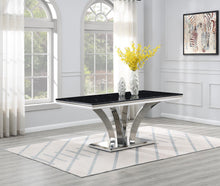Load image into Gallery viewer, Dining Table (Black Marble) &amp; 6 Gray Velvet Chairs
