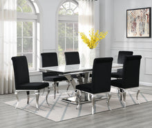Load image into Gallery viewer, G-083-T-WHITE Dining Table-White Marble-4 Velvet Chairs
