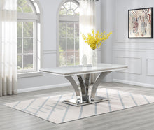 Load image into Gallery viewer, Dining Table (White Marble) &amp; 6 Black Velvet Chairs
