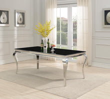 Load image into Gallery viewer, Glamour Dining Table &amp; 6 Black Leather Chairs
