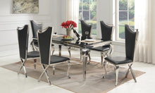 Load image into Gallery viewer, Glamour Dining Table &amp; 6 Black Leather Chairs
