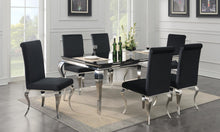 Load image into Gallery viewer, Glamour Dining Table &amp; 6 Black Velvet Chairs
