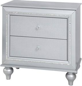 Galaxy Home Amber 2 Drawer Nightstand in Silver GHF-808857994028 image