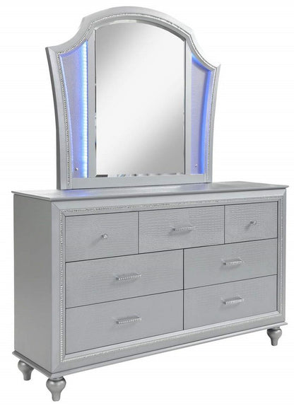 Galaxy Home Amber 7 Drawer Dresser in Silver GHF-808857997609