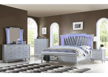 Load image into Gallery viewer, Galaxy Home Amber King Storage Bed in Silver GHF-808857661128
