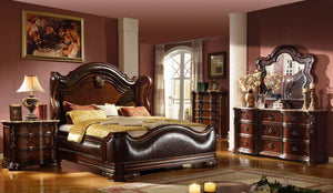 Galaxy Home Bella King Panel Bed in Dark Walnut GHF-808857892584