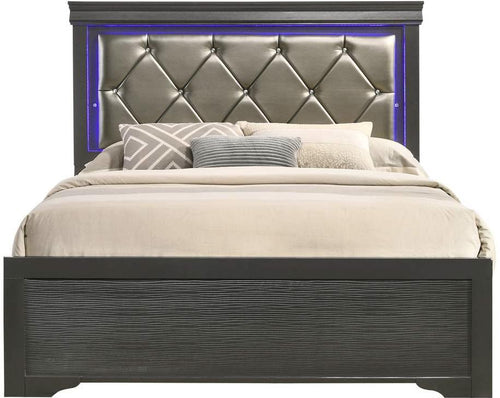 Galaxy Home Brooklyn Queen Panel Bed in Metallic Grey GHF-733569237821 image