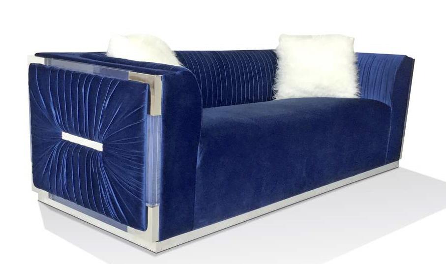 Galaxy Home Contempo Loveseat in Blue GHF-808857541338