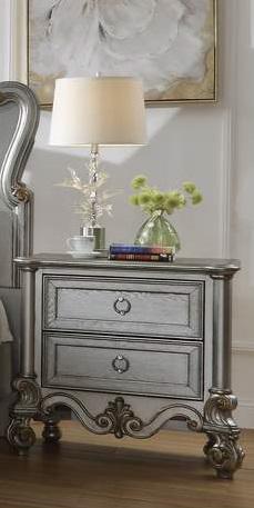 Galaxy Home Destiny 2 Drawer Nightstand in Silver GHF-808857747747