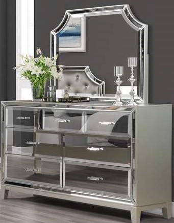 Galaxy Home Harmony 7 Drawer Dresser in Silver GHF-808857985118 Galaxy Home Harmony 7 Drawer Dresser in Silver GHF-808857985118