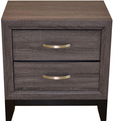 Galaxy Home Hudson 2 Drawer Nightstand in Foil Grey GHF-808857696809 image