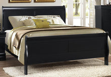 Load image into Gallery viewer, Galaxy Home Louis Phillipe Full Sleigh Bed in Black GHF-808857932235 image
