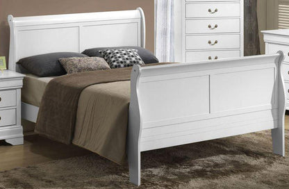 Galaxy Home Louis Phillipe Full Sleigh Bed in White GHF-808857887658