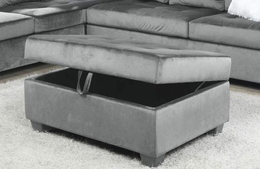 Galaxy Home Omega Storage Ottoman in Gray GHF-808857603593