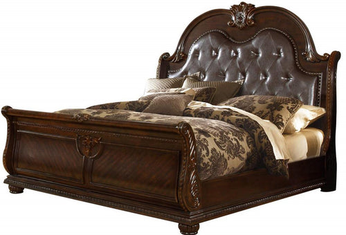 Galaxy Home Roma Queen Panel Bed in Dark Walnut GHF-808857870209 image