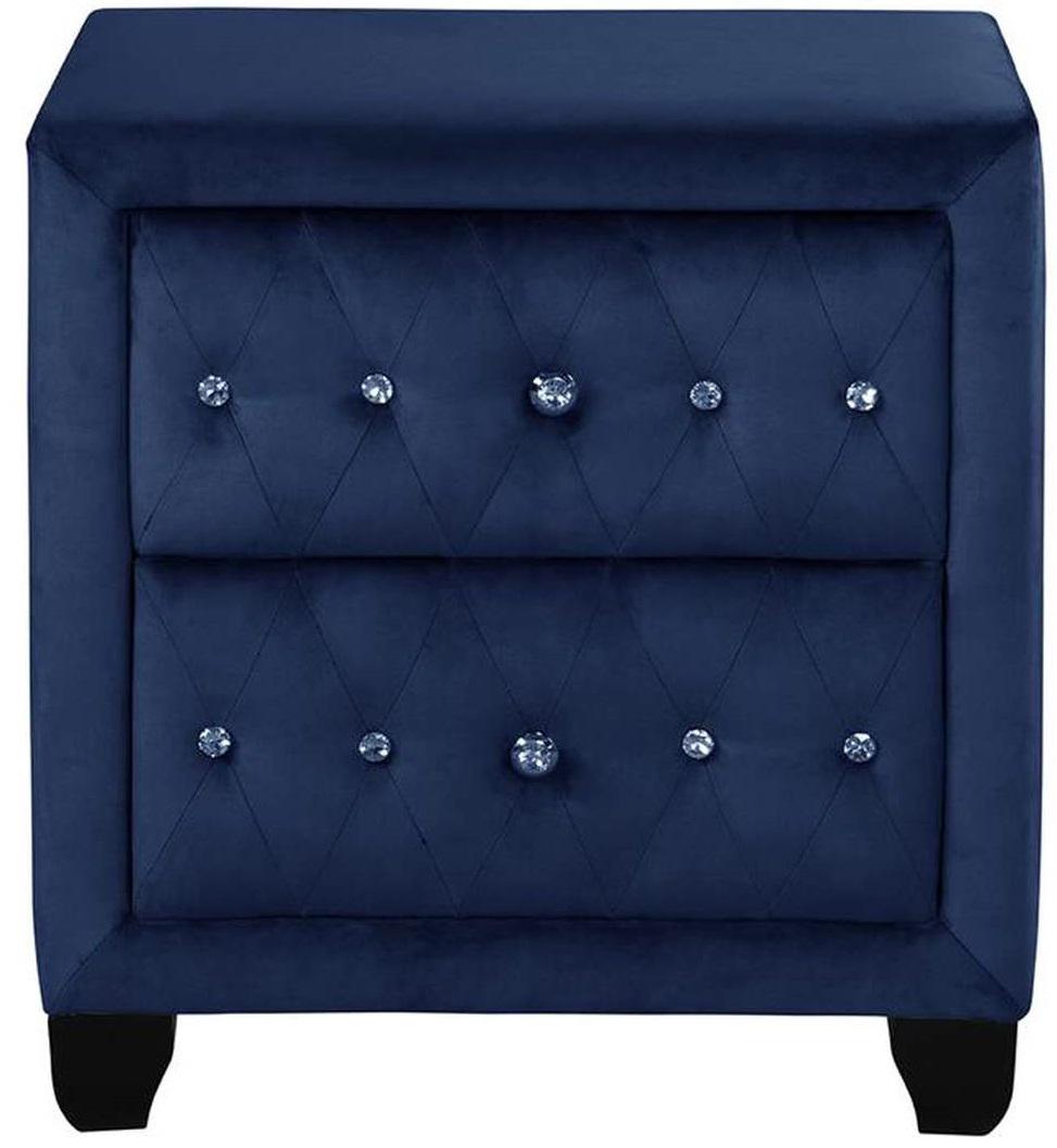 Galaxy Home Sophia 2 Drawer Nightstand in Blue GHF-733569393435 image