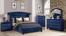 Load image into Gallery viewer, Galaxy Home Sophia King Upholstered Bed in Blue GHF-733569216352
