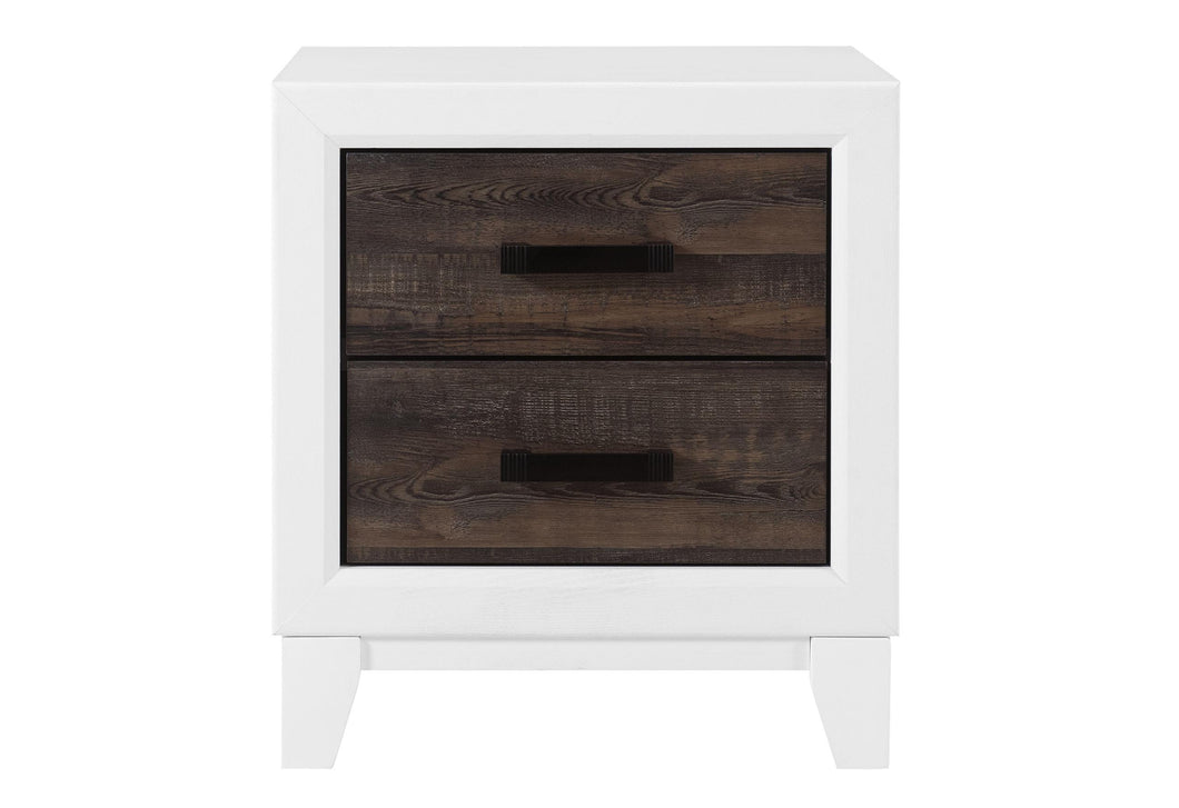 LISBON OAK AND WHITE NIGHTSTAND image