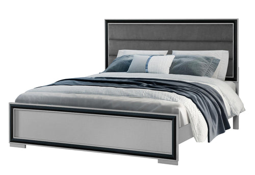 AMELIA GREY BLACK QUEEN BED W/LED image