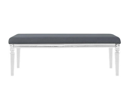 CALEB SILVER BENCH WITH ACRYLIC LEGS image