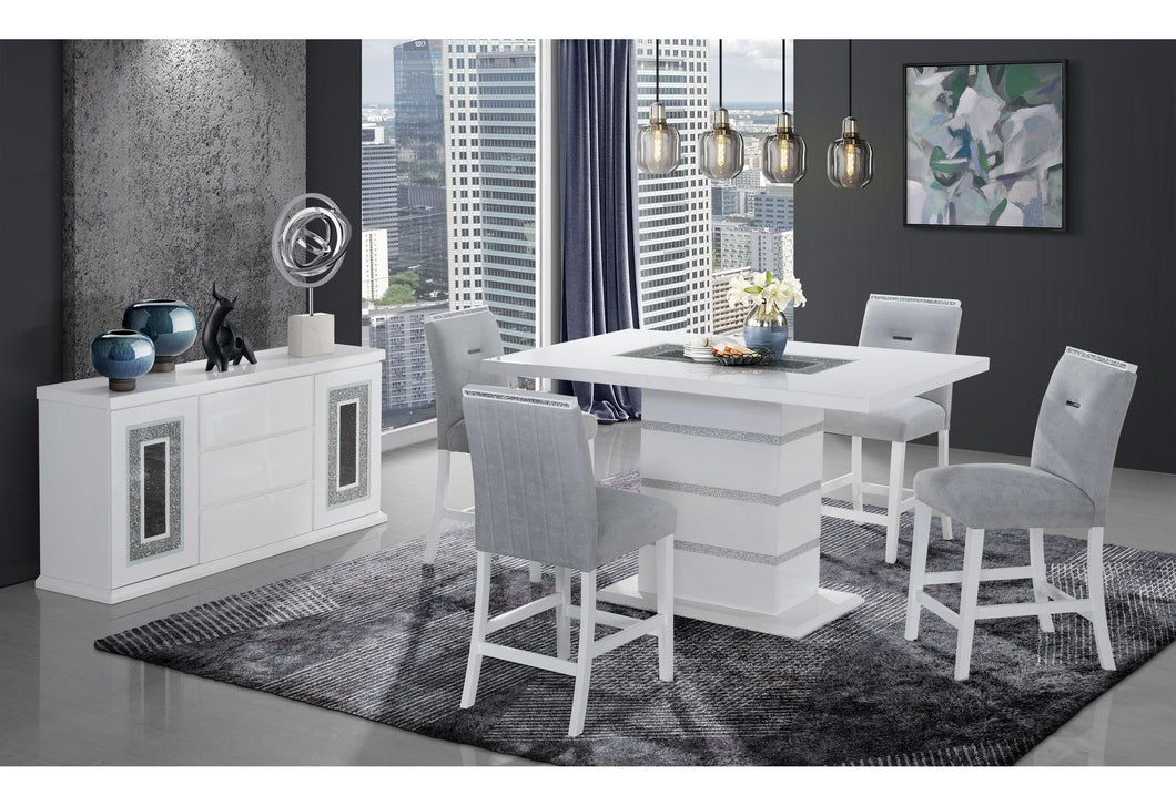 MONACO WHITE RECTANGULAR BAR TABLE + MONACO BS-N image