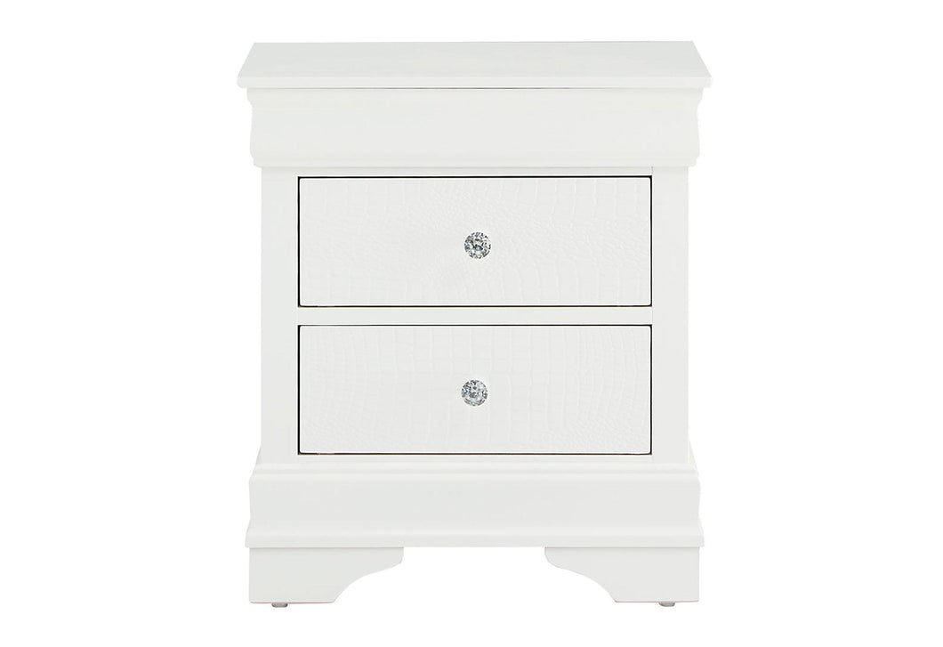 POMPEI METALLIC WHITE NIGHTSTAND image