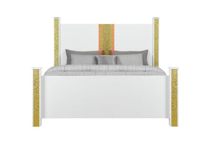 Logan White-Gold Bed