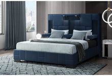 Load image into Gallery viewer, Oscar Navy Blue Bed No Wood Trim
