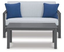 Load image into Gallery viewer, Fynnegan Outdoor Loveseat with Table (Set of 2)
