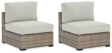Load image into Gallery viewer, Calworth Outdoor Armless Chair with Cushion (Set of 2) image
