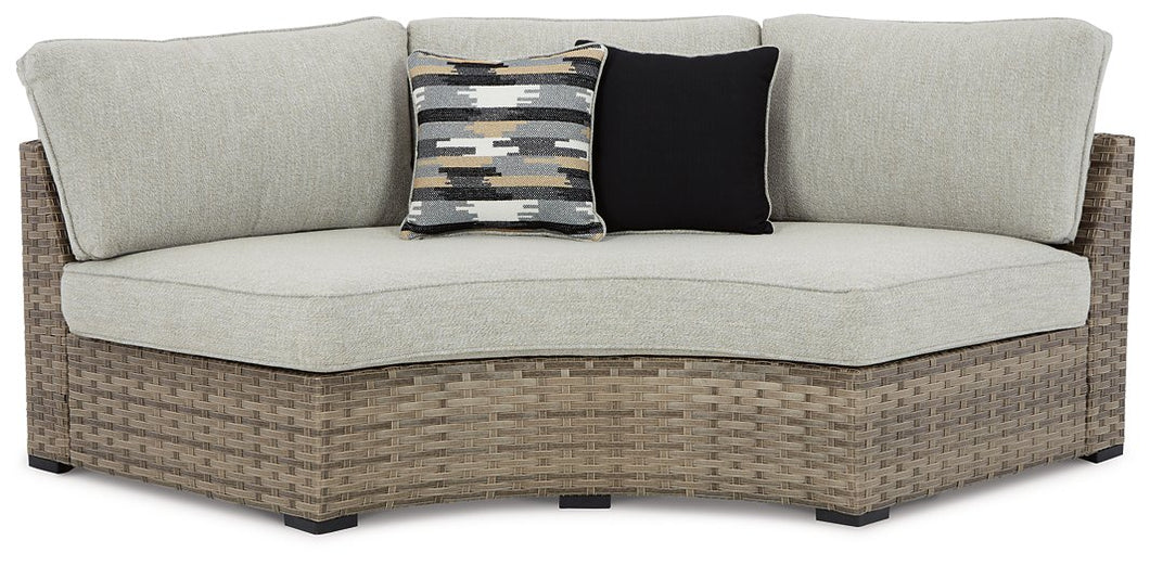 Calworth Outdoor Curved Loveseat with Cushion image