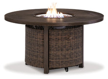 Load image into Gallery viewer, Paradise Trail Paradise Trail Fire Pit Table with 4 Nuvella Swivel Lounge Chairs
