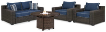 Load image into Gallery viewer, Grasson Lane Grasson Lane Nuvella Loveseat and 2 Lounge Chairs with Fire Pit Table
