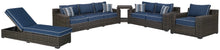 Load image into Gallery viewer, Grasson Lane Outdoor Sofa and Loveseat with Lounge Chairs and End Table image
