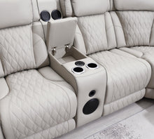 Load image into Gallery viewer, Gray 3 Pc Power Led Sectional, Power Headrest, Heat, Massage Wireless Charger, And Usb
