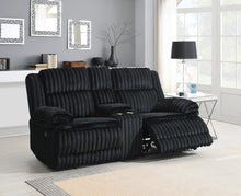 Load image into Gallery viewer, Black Corduroy Motion Loveseat
