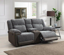 Load image into Gallery viewer, Gray Motion Sofa W/Drop Down Table
